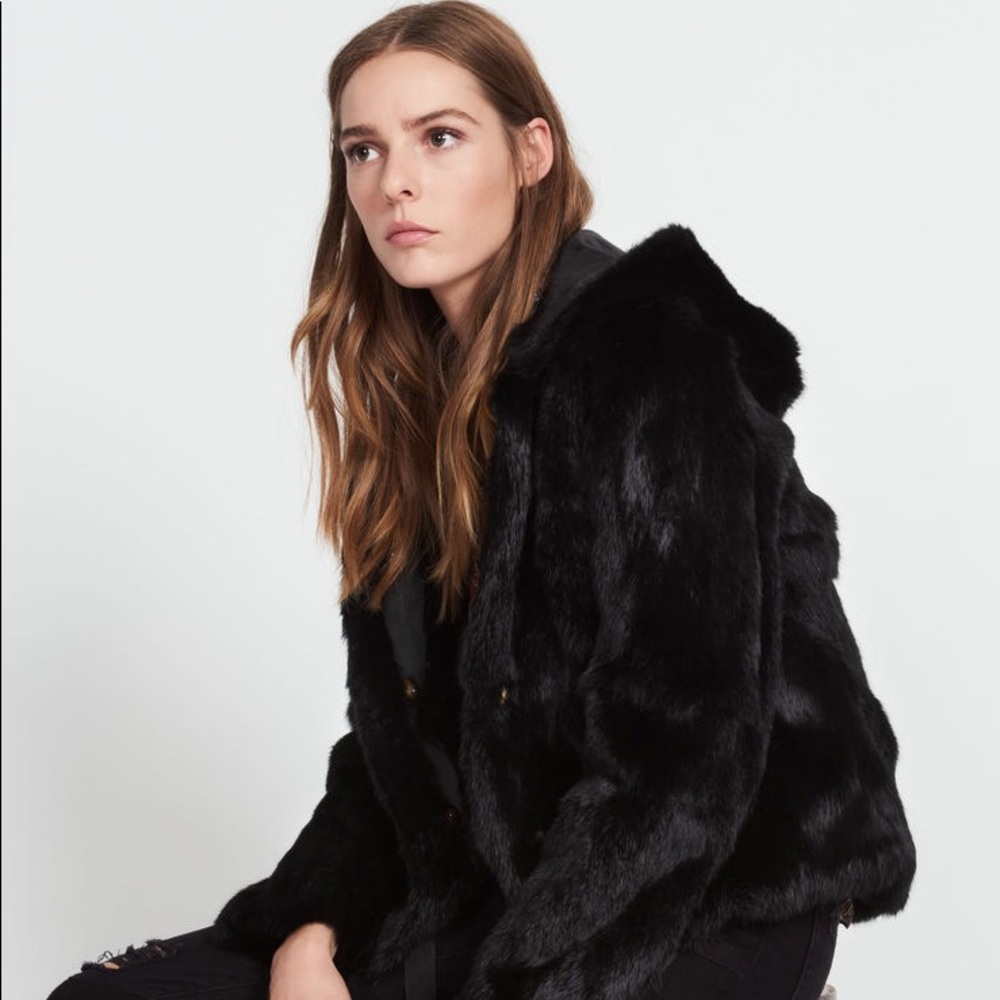 HOODED FUR JACKET